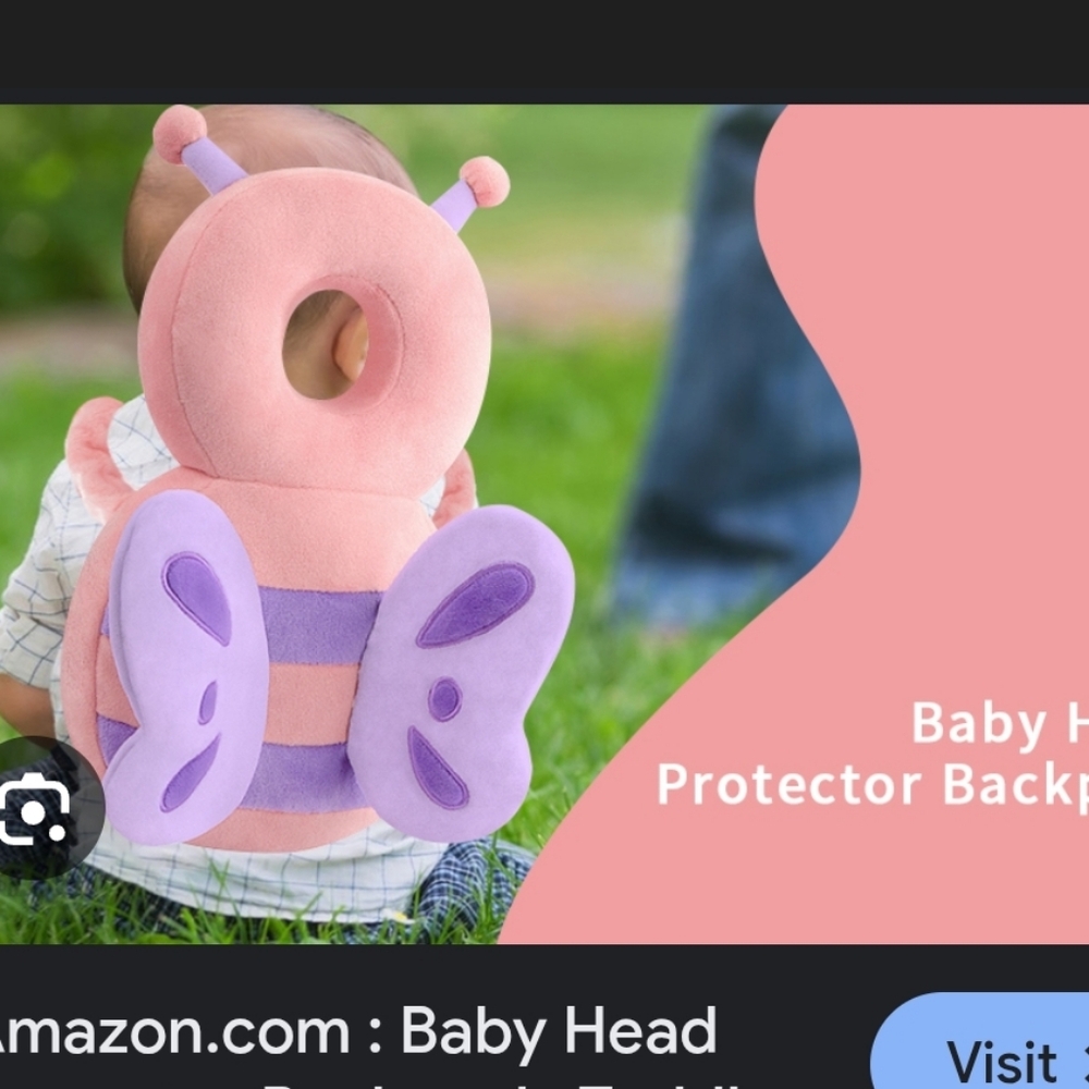 Plush Butterfly Baby Crawl Backpack Pillow - Pink and Purple